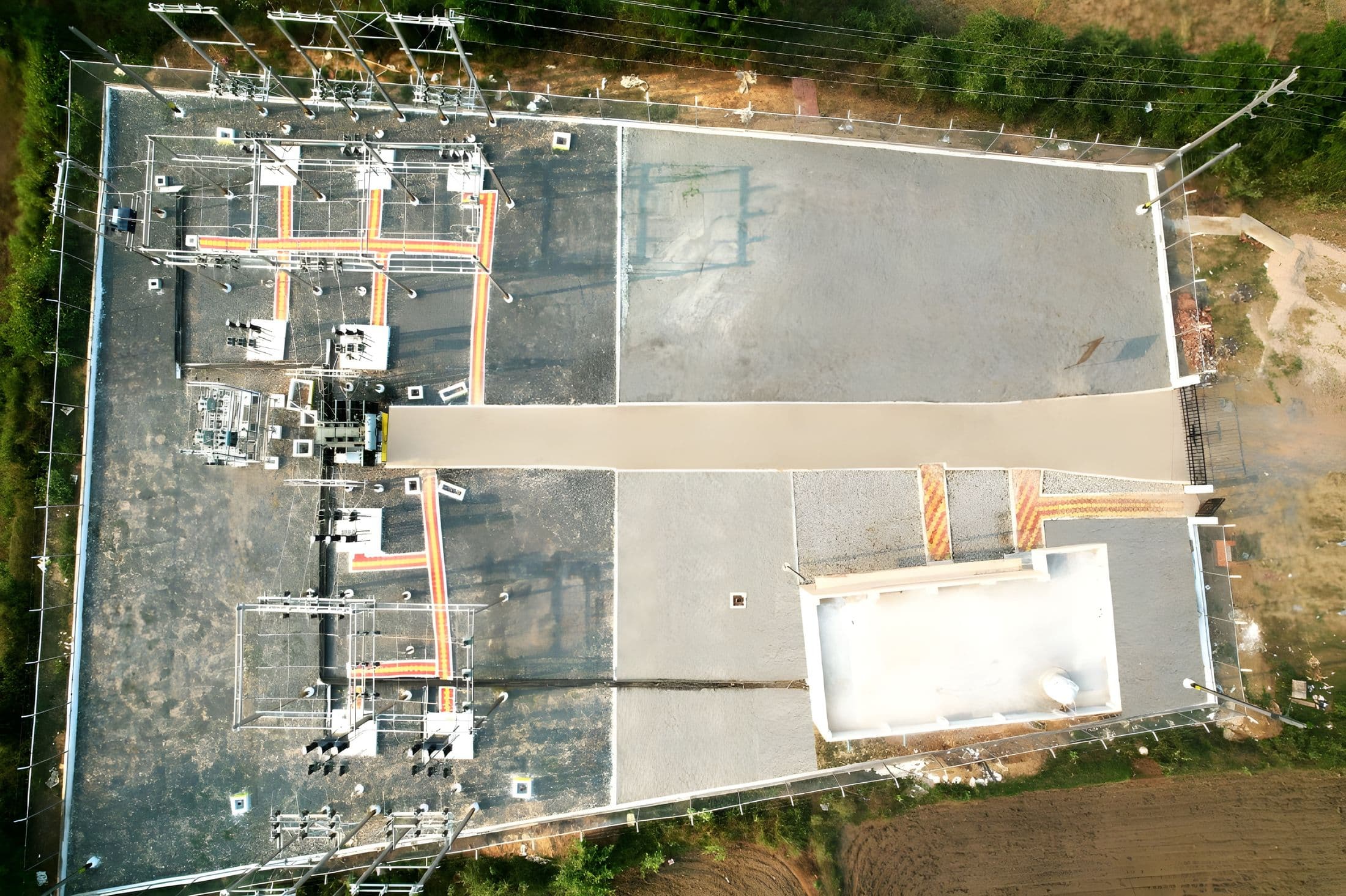Aerial view of a construction site