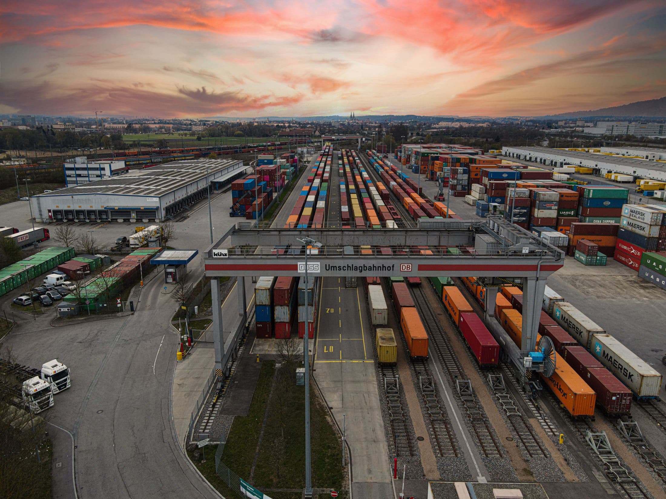 Rail and container logistics yard